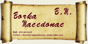 Borka Macedonac vizit kartica